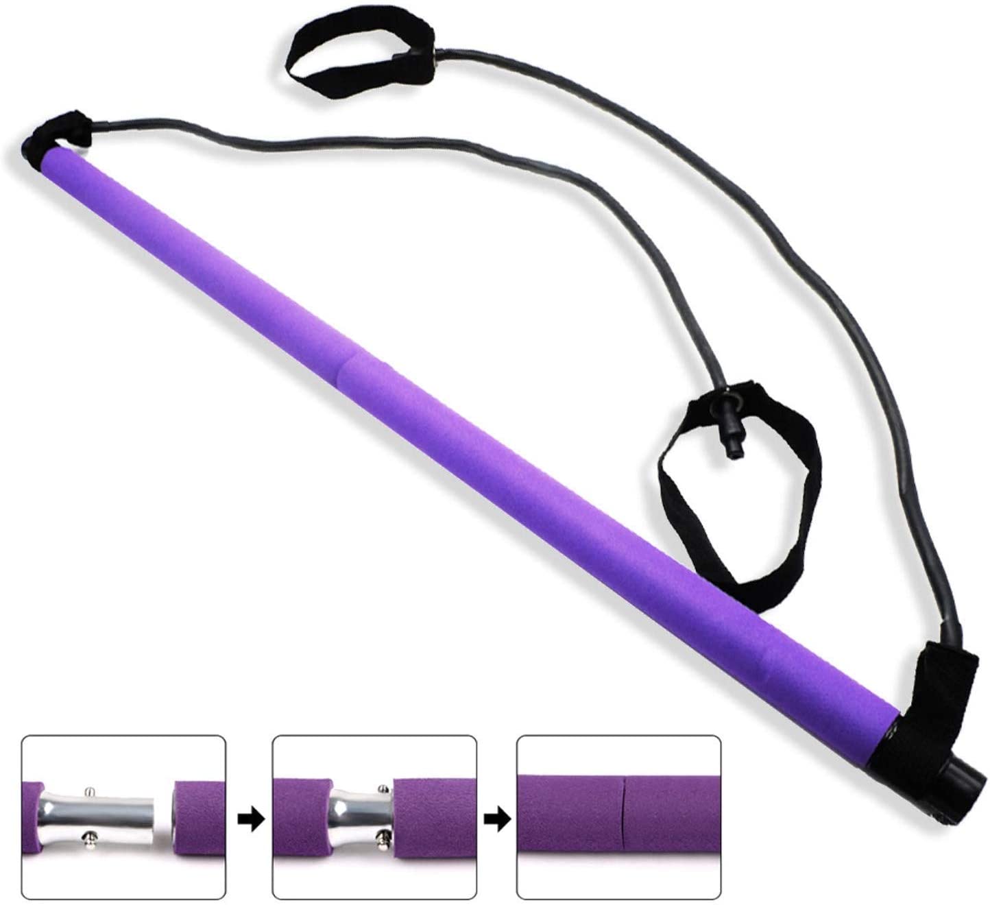 Pilates Bar Kit with Resistance Bands (6 x Resistance Bands), 3