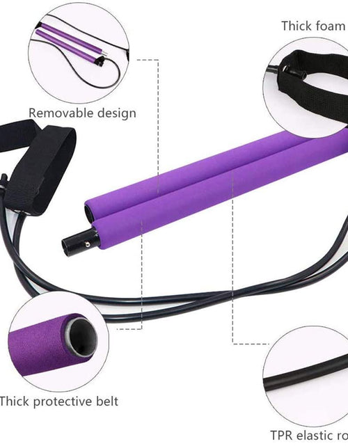 Portable Pilates Bar Kit Adjustable Exercise Stick with Resistance