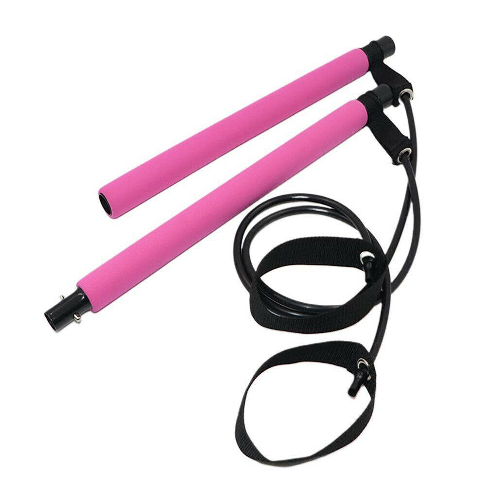 Vivva-Portable Pilates Bar Kit W/Resistance Band Yoga Gym Stick Exercise  Trainer